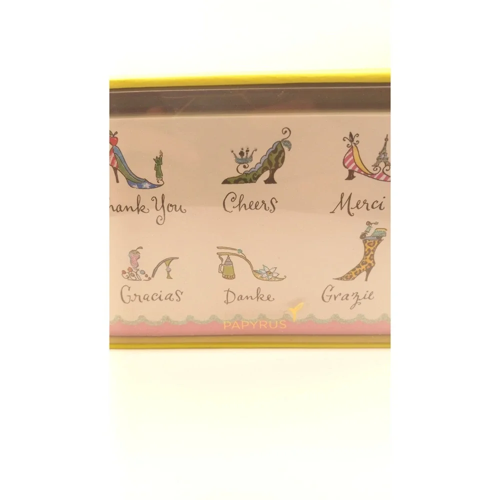 Papyrus High Heel Shoe Thank You Note Cards Set 14ct Anne Keenan Higgins Glitter